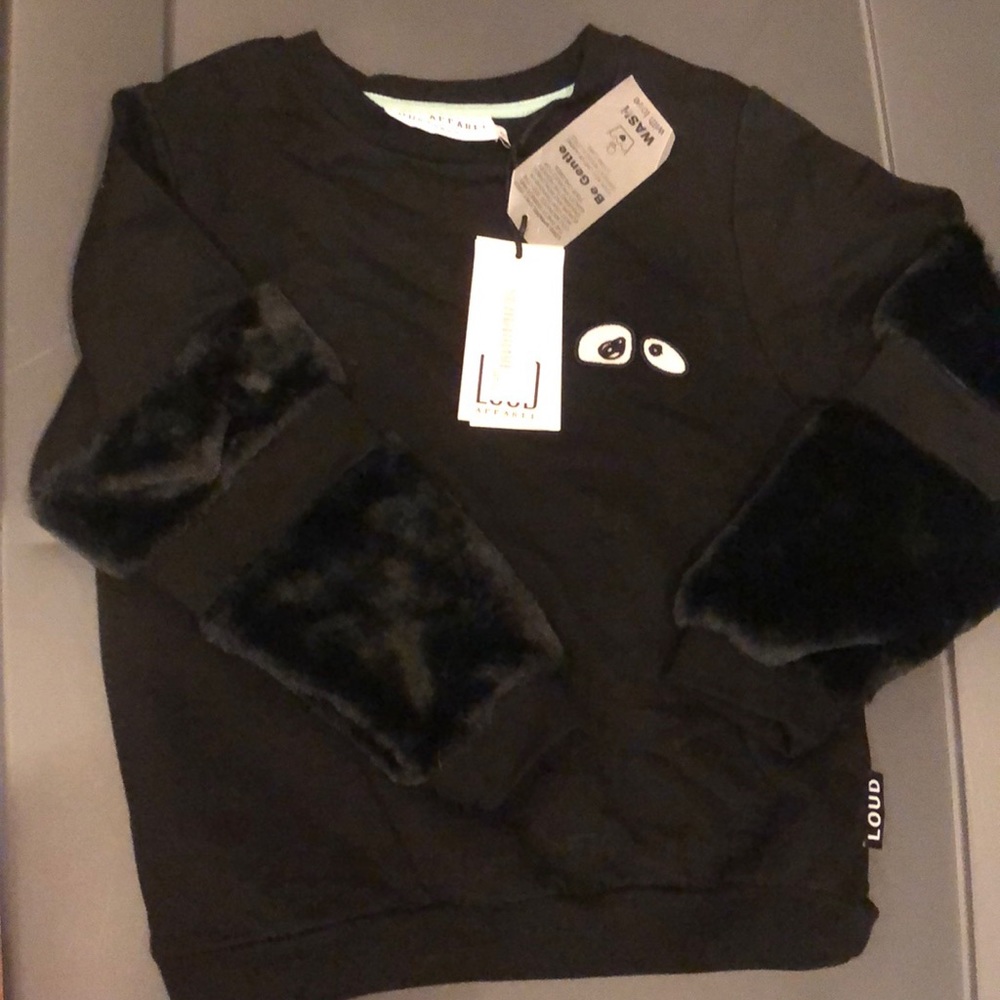 Loud Apparel Sweatshirt with Fur Trim
